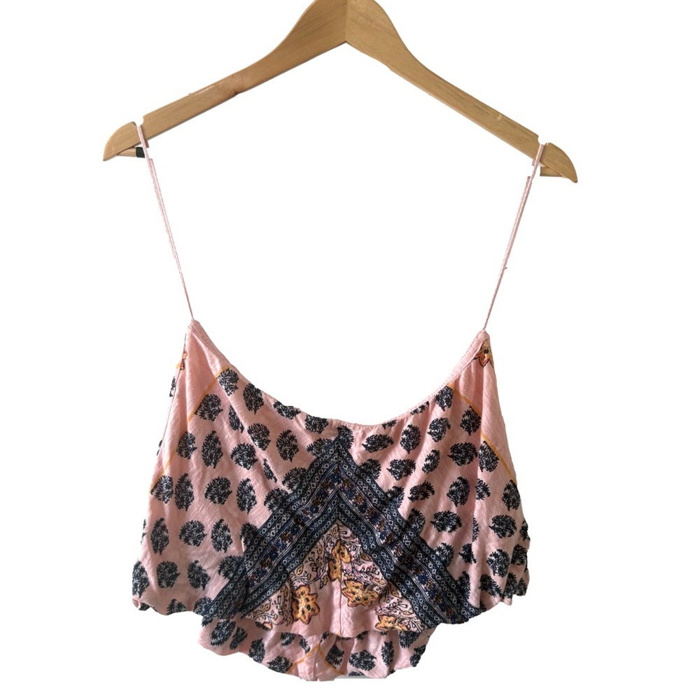 Urban Outfitters Boho Print Cami Crop Top Pink Size M